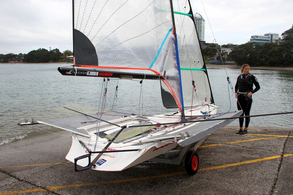 From the mast-step down the Mackay Womens High Performance Skiff Trials entrant is standard 49er - Takapuna October 2011 © Richard Gladwell www.photosport.co.nz